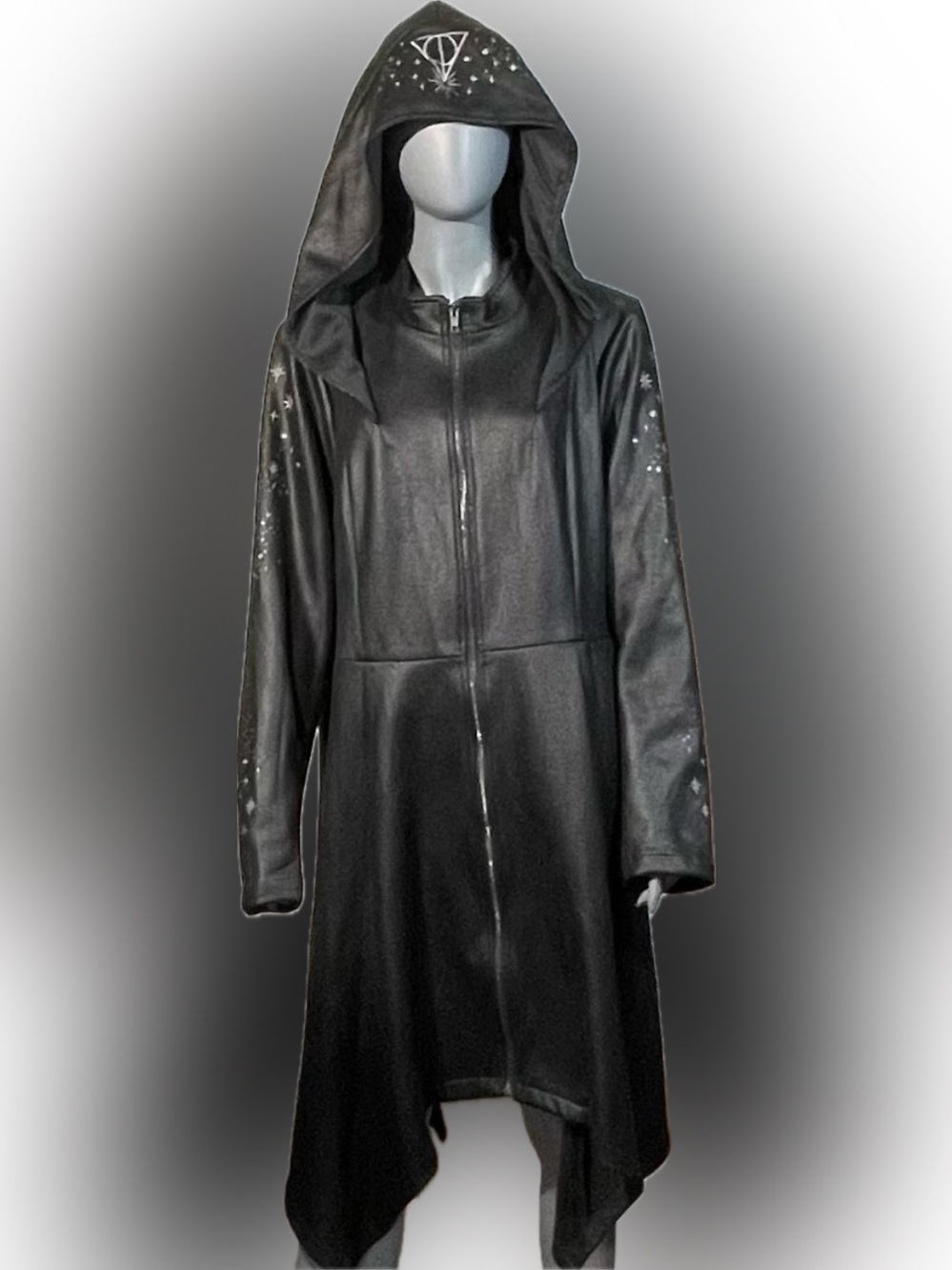 Harry Potter Women’s 3X Deathly Hallows Embroidered Faux Suede Coat EUC